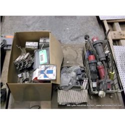LOT: (2) BOXES-ELECTRICAL SUPPLIES & (1) BASKET-PL 3X MONEY