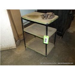 SMALL METAL CASTERED TABLE