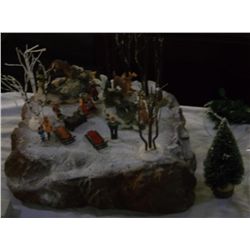 Snow Slope With Trees & People