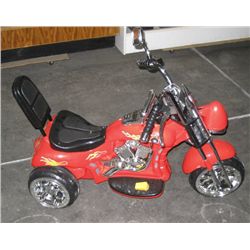 Red Battery Operated 3 Wheeled Motorcycle,