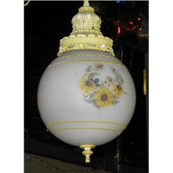 Vintage Yellowish Hanging Light With Chain,