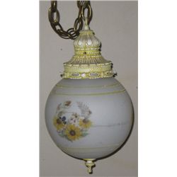 Vintage Yellowish Hanging Light With Chain,