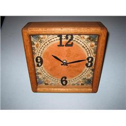 Oak Wall Clock with Tile Face