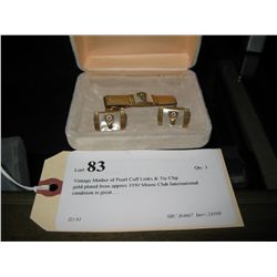 Vintage Mother of Pearl Cuff Links & Tie Clip