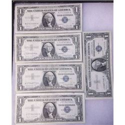 5- $1 Silver Certificates