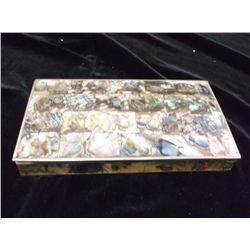 Solid Brass Jewelry Box with Abalone