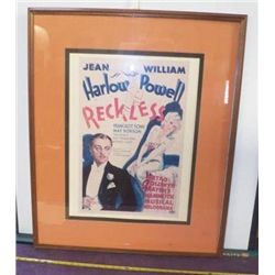 Vintage Movie Poster "Reckless"