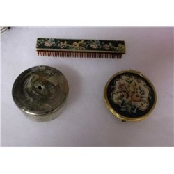 Vintage Victorian Mirror-Comb- Pill box
