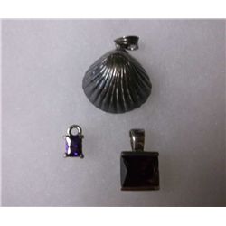 Set of Three Sterling Silver Pendants