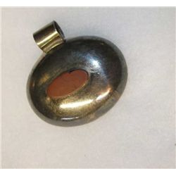 Coral & Sterling Silver Pendant