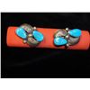 Image 1 : Sterling Silver Cuff Links With Turquoise
