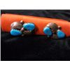 Image 2 : Sterling Silver Cuff Links With Turquoise