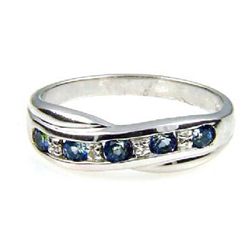 0.61ct Treated Topaz Diamond Ring Sterling Silver