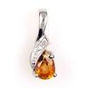 Image 1 : Natural .26ct Topaz Diamond Pendant Sterling Silver