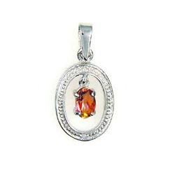 0.28ct Topaz Diamond Animal Pendant Sterling Silver