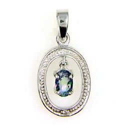 0.28ct Topaz Diamond Animal Pendant Sterling Silver