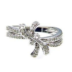 Natural .33ct Diamond Ring Sterling Silver