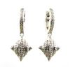 Image 1 : Natural .50ct Diamond Dangle Earrings Sterling Silver