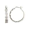 Image 2 : Genuine .75ct Diamond Hoop Earrings Sterling Silver