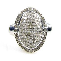 Genuine 1.00ct Diamond Ring Sterling Silver