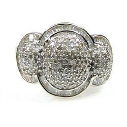 Natural 1.00ct Diamond Ring Sterling Silver