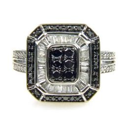 Genuine .75ct Diamond Ring Sterling Silver