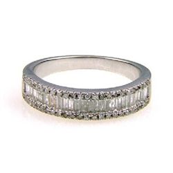 Genuine .50ct Diamond Wedding Band Ring Sterling Silver