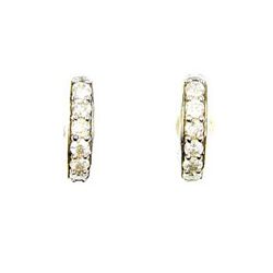 Natural .50ct Diamond Hoop Earrings Sterling Silver