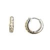Image 2 : Natural .50ct Diamond Hoop Earrings Sterling Silver