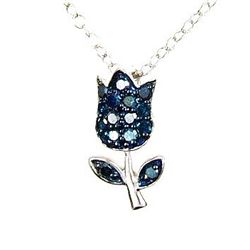 Genuine .25ct Diamond Flower Pendant Sterling Silver