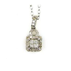 Natural .25ct Diamond Pendant Sterling Silver
