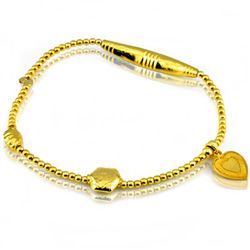 Fine 24k Gold Plated Stretchable Silver Bracelet