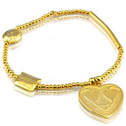 Fine 24k Gold Plated Stretchable Silver Bracelet