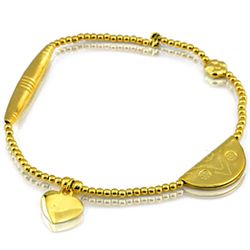 Fine 24k Gold Plated Stretchable Silver Bracelet