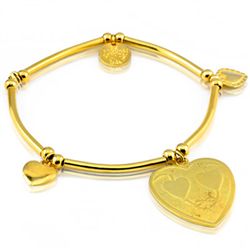 Fine 24k Gold Plated Stretchable Silver Bracelet
