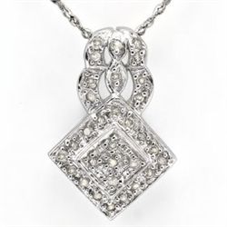 0.925 Silver Vintage Style Diamond Accent Pendant