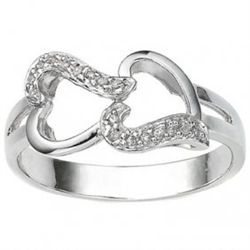 Infinity Heart 0.925 Silver 17pcs Diamond Promise Ring