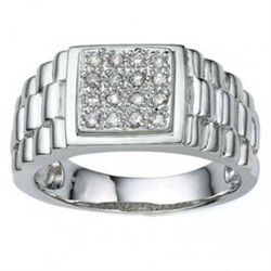Gorgeous Diamond Accent in 0.925 Silver Ring