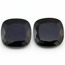 2pcs 10mm/8.54CT Cushion Black Sapphire Gemstone