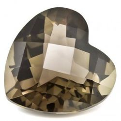 Huge 18mm Heart Checkerboard Cut Smoky Topaz Gemstone