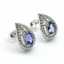 Exclusive Genuine Tanzanite Silver Earrings