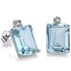 Perfect 2.49 Ct Blue Topaz 925 Silver Earrings