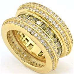 Awesome 5.40 CT Created Brown Tourmaline Silver Ring