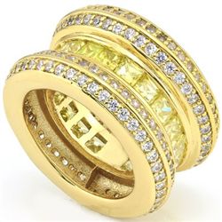 Created Peridot / White Sapphire 18k Gold Plated Ring