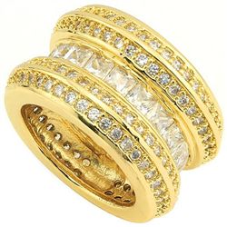 Created white / White Sapphire 18k Gold Plated Ring