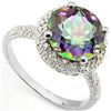 Image 1 : Fancy 10mm/3CT Mystical Quartz & Diamond Silver Ring