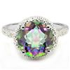 Image 2 : Fancy 10mm/3CT Mystical Quartz & Diamond Silver Ring