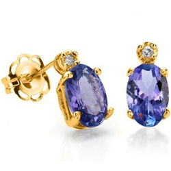 4x6mm Genuine Tanzanite & Diamond 10k Gold Earring