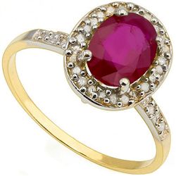 Oval 6x8mm Ruby & Diamond 10k Gold Ring
