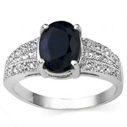 Luxious Sappphire & Diamond 10K Gold Ring